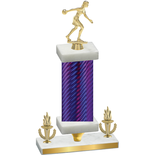Premium Single Purple Carbon Fiber Victory Bowling Trophy