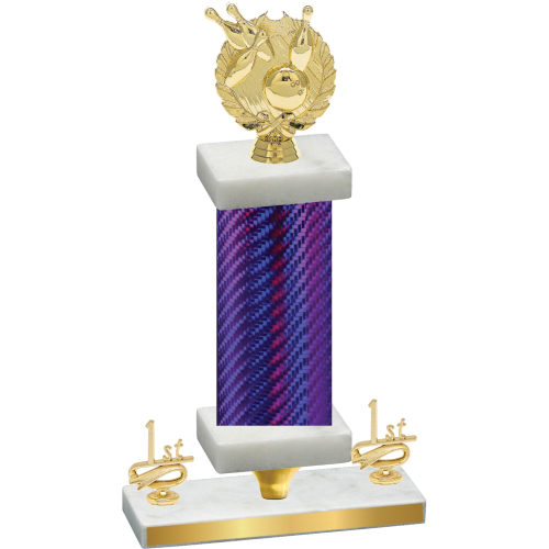 Premium Single Purple Carbon Fiber First Place Bowling Trophy