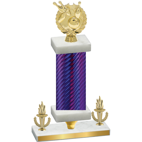 Premium Single Purple Carbon Fiber Victory Bowling Trophy