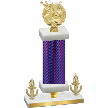 Premium Single Purple Carbon Fiber Victory Bowling Trophy