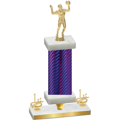 Premium Single Purple Carbon Fiber First Place Volleyball Trophy