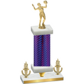 Premium Single Purple Carbon Fiber Victory Volleyball Trophy