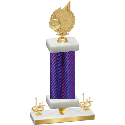 Premium Single Purple Carbon Fiber First Place Volleyball Trophy