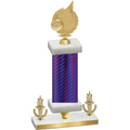 Premium Single Purple Carbon Fiber Victory Volleyball Trophy