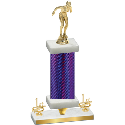 Premium Single Purple Carbon Fiber First Place Tennis Trophy