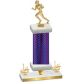 Premium Single Purple Carbon Fiber First Place Football Trophy