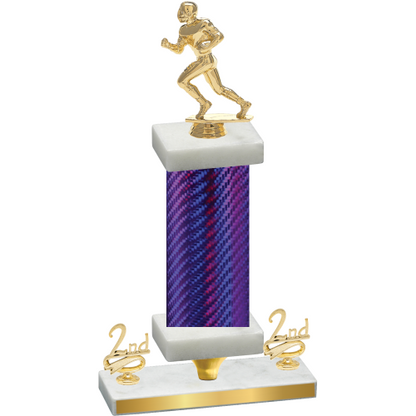 Premium Single Purple Carbon Fiber Second Place Football Trophy