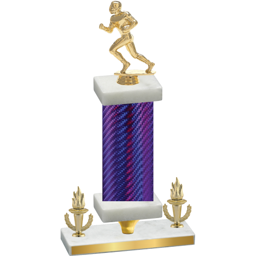 Premium Single Purple Carbon Fiber Victory Football Trophy