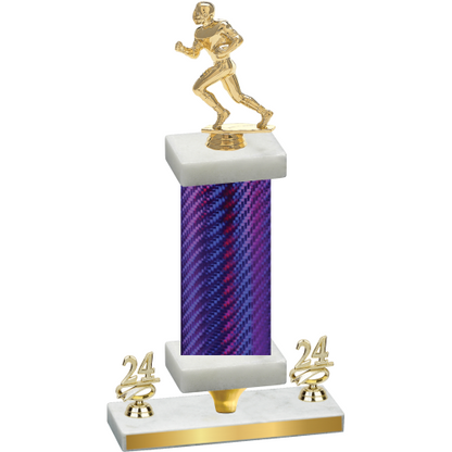 Premium Single Purple Carbon Fiber Year Football Trophy