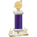 Premium Single Purple Carbon Fiber Third Place Swimming Trophy