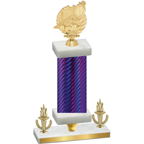 Premium Single Purple Carbon Fiber Victory Swimming Trophy