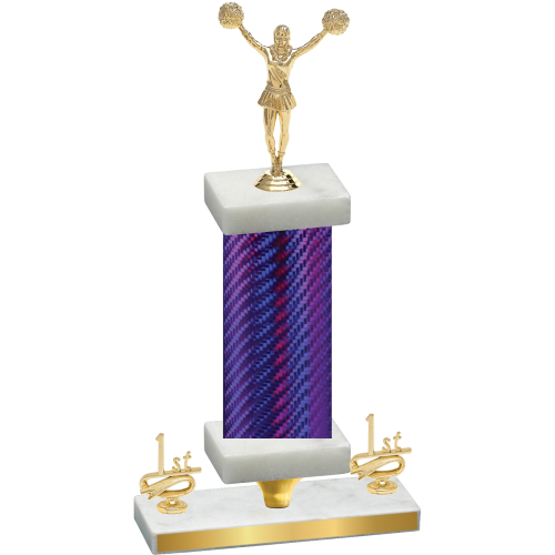 Premium Single Purple Carbon Fiber First Place Cheerleading Trophy