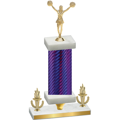 Premium Single Purple Carbon Fiber Victory Cheerleading Trophy