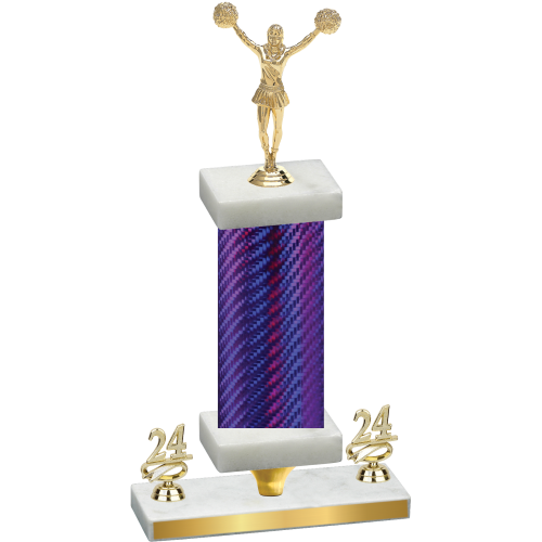 Premium Single Purple Carbon Fiber Year Cheerleading Trophy