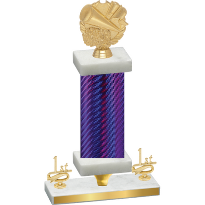 Premium Single Purple Carbon Fiber First Place Cheerleading Trophy