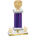 Premium Single Purple Carbon Fiber Fourth Place Cheerleading Trophy