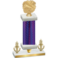 Premium Single Purple Carbon Fiber Victory Cheerleading Trophy