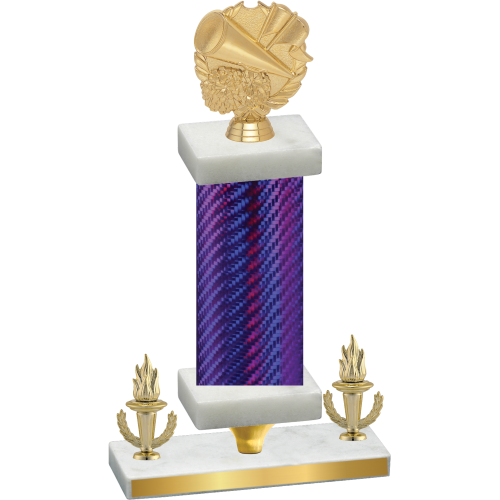 Premium Single Purple Carbon Fiber Victory Cheerleading Trophy