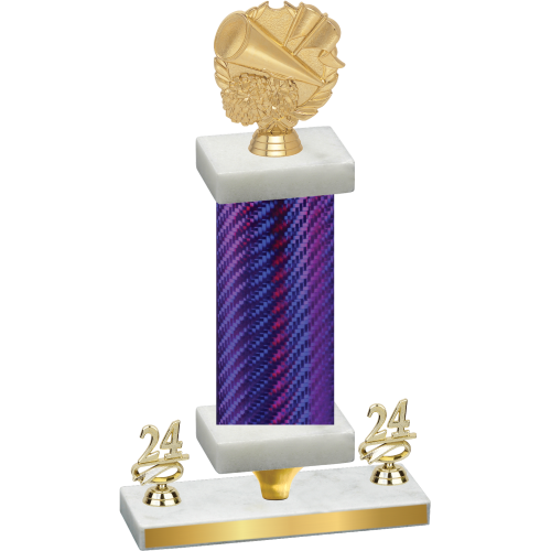 Premium Single Purple Carbon Fiber Year Cheerleading Trophy