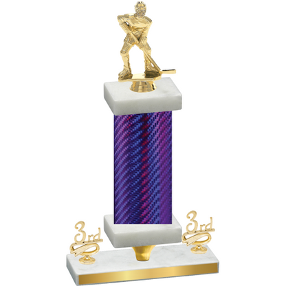 Premium Single Purple Carbon Fiber Third Place Hockey Trophy