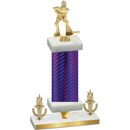 Premium Single Purple Carbon Fiber Victory Hockey Trophy