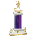 Premium Single Purple Carbon Fiber Year Lacrosse Trophy