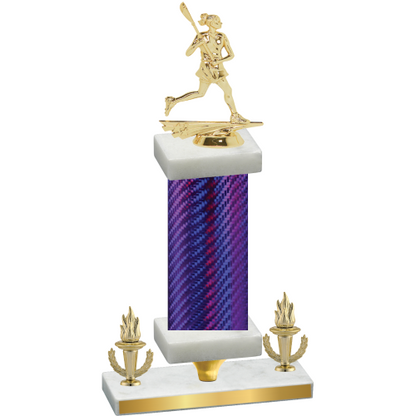 Premium Single Purple Carbon Fiber Victory Lacrosse Trophy