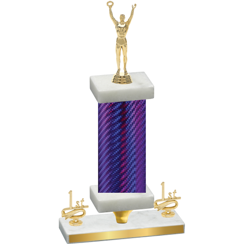 Premium Single Purple Carbon Fiber First Place Victory Trophy