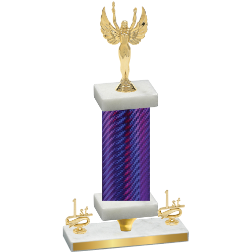 Premium Single Purple Carbon Fiber First Place Victory Trophy