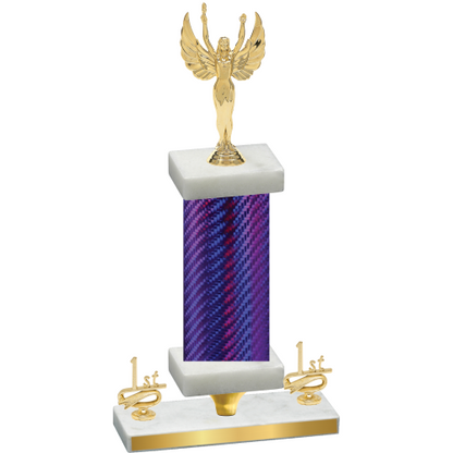 Premium Single Purple Carbon Fiber First Place Victory Trophy