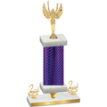 Premium Single Purple Carbon Fiber Second Place Victory Trophy