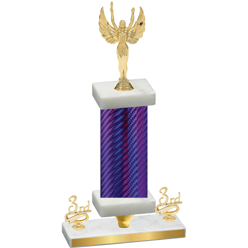 Premium Single Purple Carbon Fiber Third Place Victory Trophy