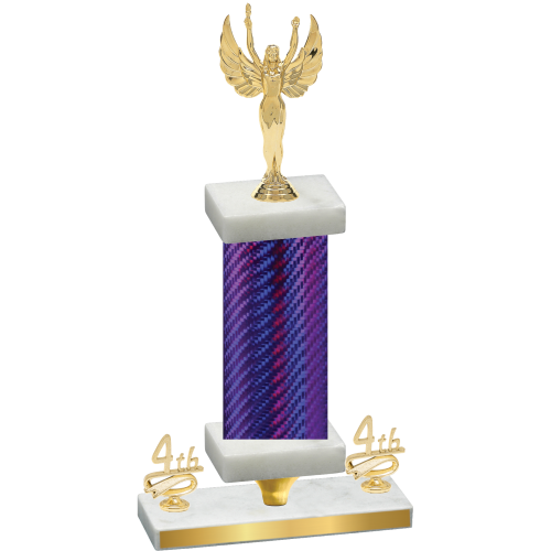 Premium Single Purple Carbon Fiber Fourth Place Victory Trophy