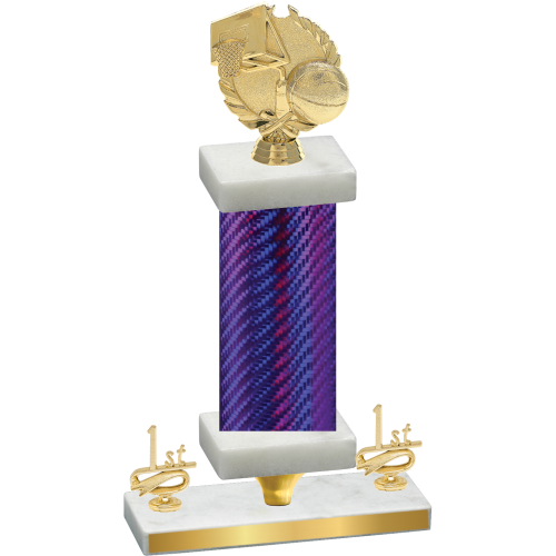 Premium Single Purple Carbon Fiber First Place Basketball Trophy