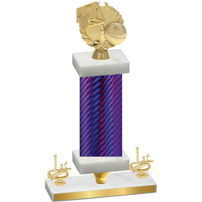 Premium Single Purple Carbon Fiber First Place Basketball Trophy