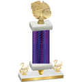 Premium Single Purple Carbon Fiber Second Place Basketball Trophy