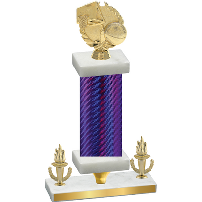 Premium Single Purple Carbon Fiber Victory Basketball Trophy