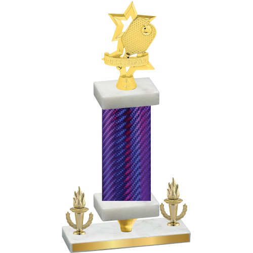 Premium Single Purple Carbon Fiber Victory Pickleball Trophy