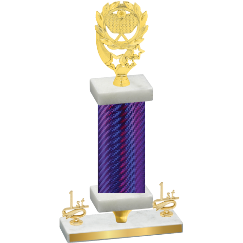 Premium Single Purple Carbon Fiber First Place Pickleball Trophy