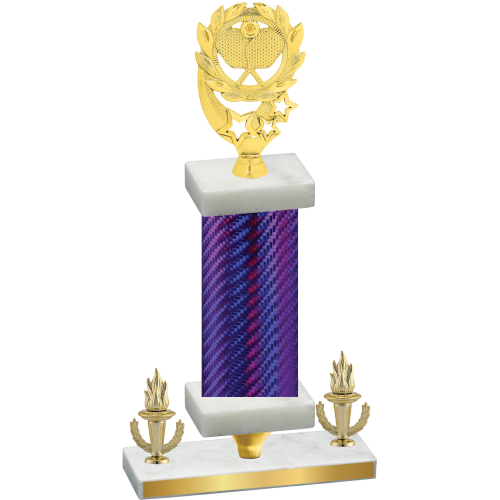 Premium Single Purple Carbon Fiber Victory Pickleball Trophy