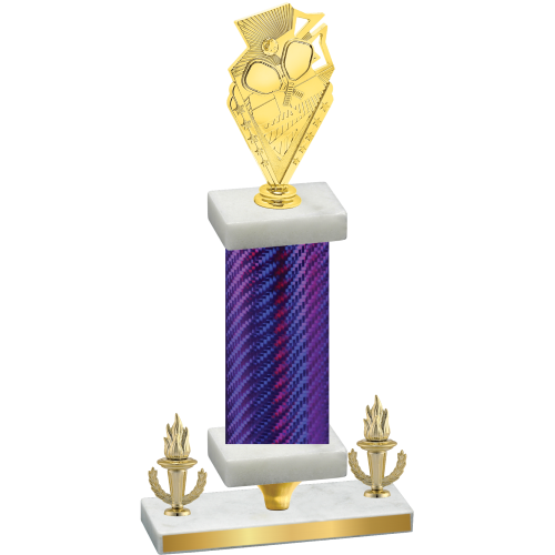 Premium Single Purple Carbon Fiber Victory Pickleball Trophy