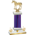 Premium Single Purple Carbon Fiber First Place Horses Trophy