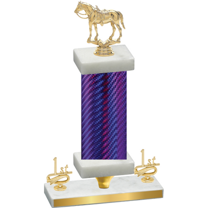 Premium Single Purple Carbon Fiber First Place Horses Trophy