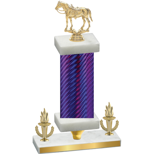 Premium Single Purple Carbon Fiber Victory Horses Trophy