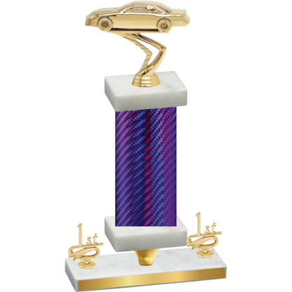 Premium Single Purple Carbon Fiber First Place Cars Trophy