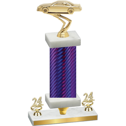 Premium Single Purple Carbon Fiber Year Cars Trophy