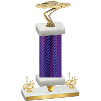 Premium Single Purple Carbon Fiber First Place Cars Trophy