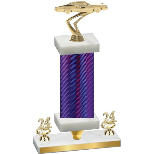 Premium Single Purple Carbon Fiber Year Cars Trophy