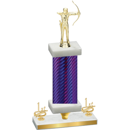 Premium Single Purple Carbon Fiber First Place Archery Trophy