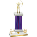 Premium Single Purple Carbon Fiber Second Place Archery Trophy